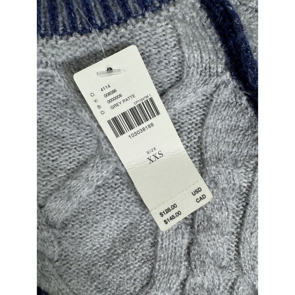 Pilcro Anthropologie Grey Cable Knit Embroidered House Sweater XXS New - Picture 5 of 11